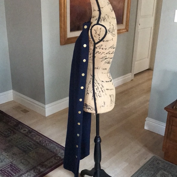 Romeo + Juliet New Slacks Navy/Gold Snap buttons Half way up both sides,Rise 11” - Picture 7 of 9